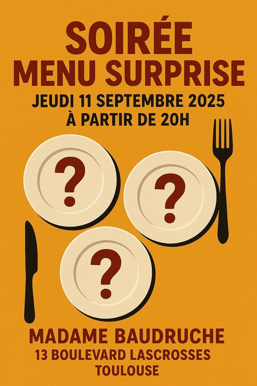 Menu surprise Septembre 2025