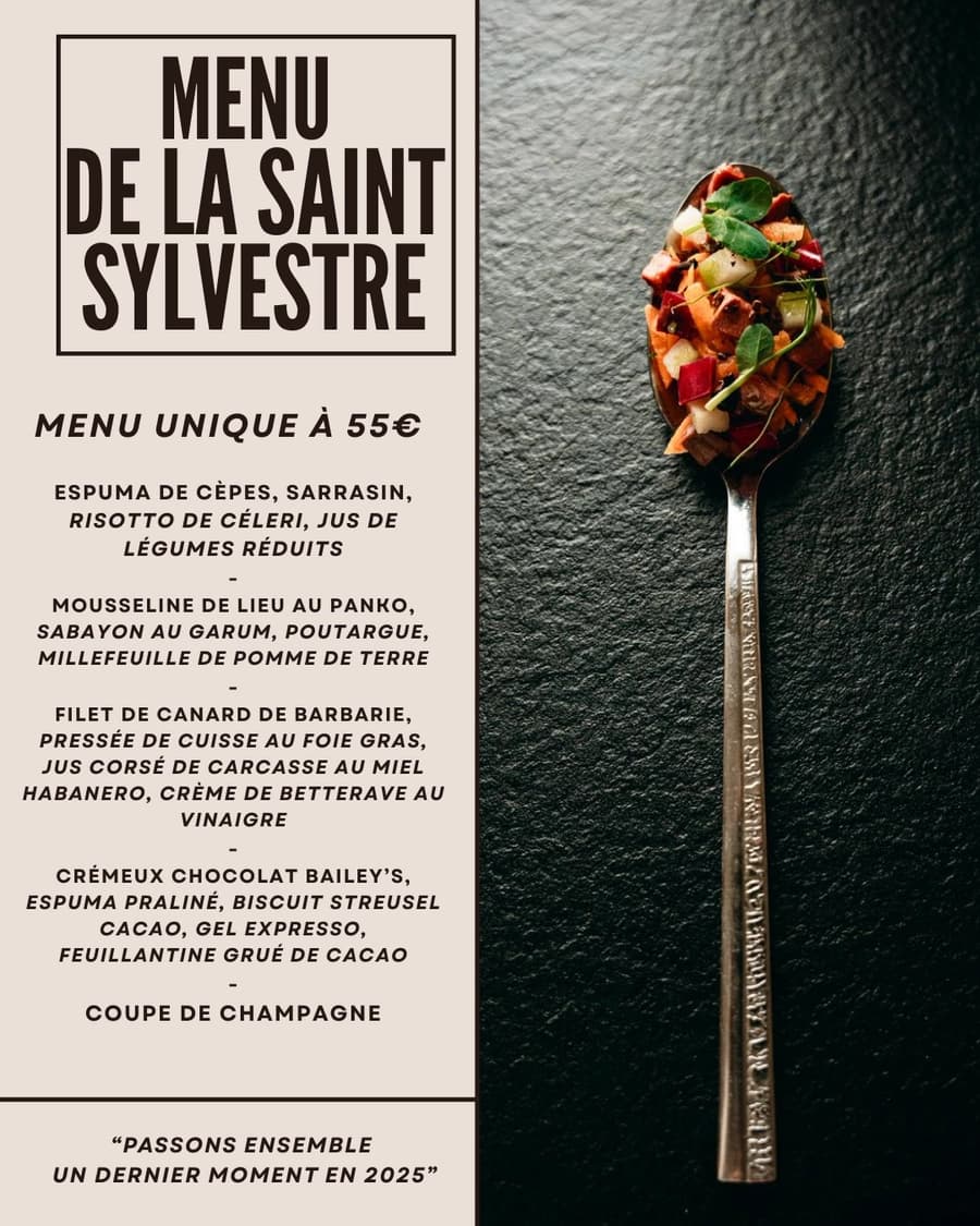 Menu Réveillon de la Saint Sylvestre 2026